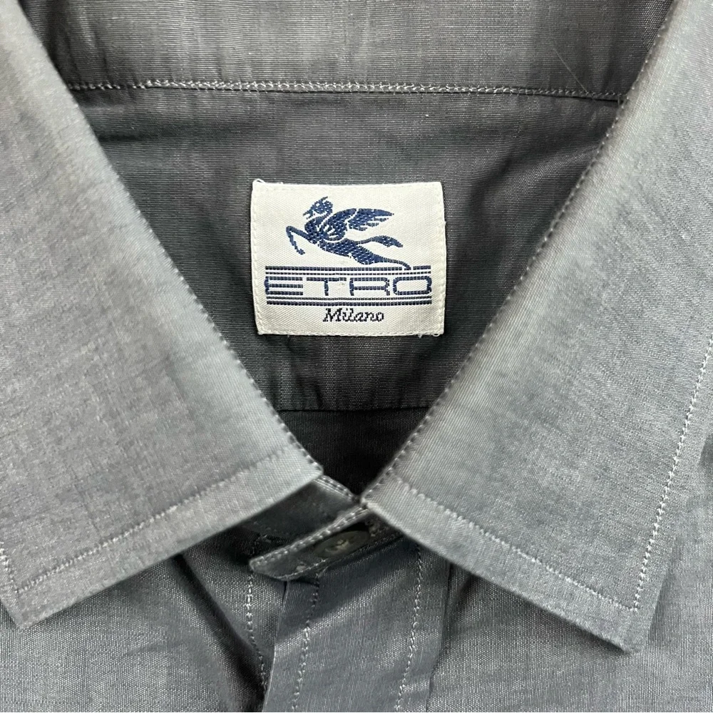 Etro Gray Dress Shirt size 15 1/2 39‎ - Picture 3 of 4